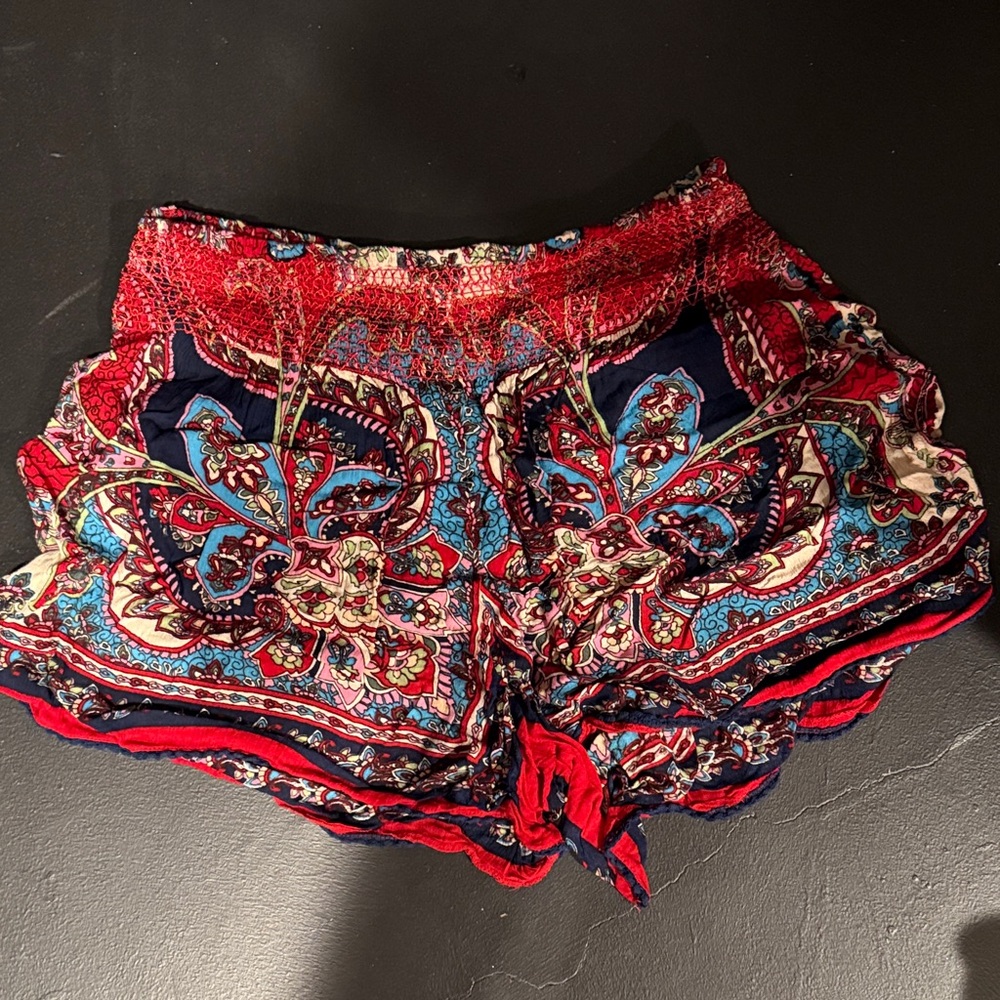 Dressbarn Red and Blue High Waist Women's Shorts